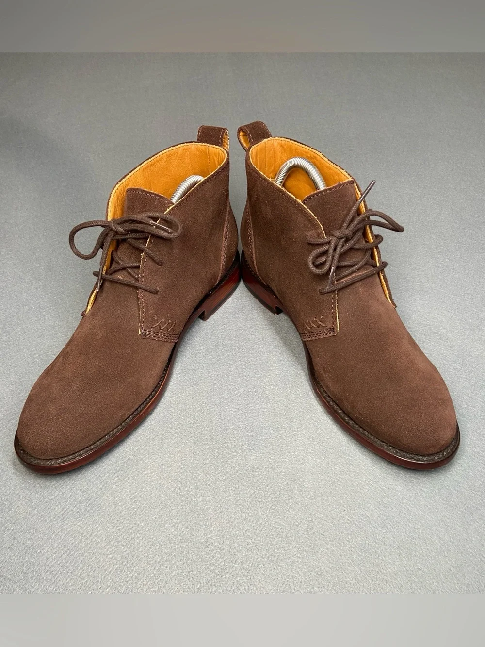 Men's Hand-Made Brown Suede Lace-Up Chukka Boots with Leather Lining